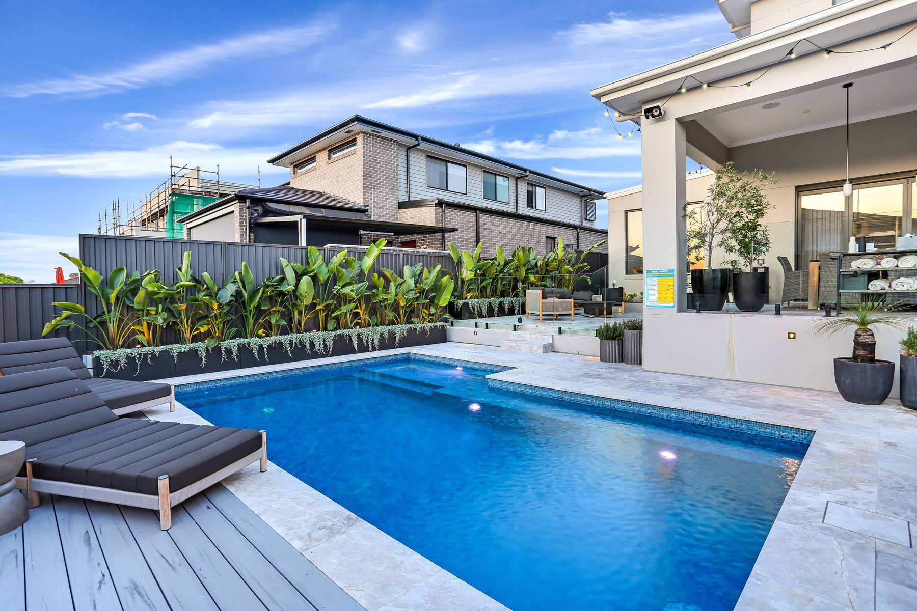 Modern backyard with pool
